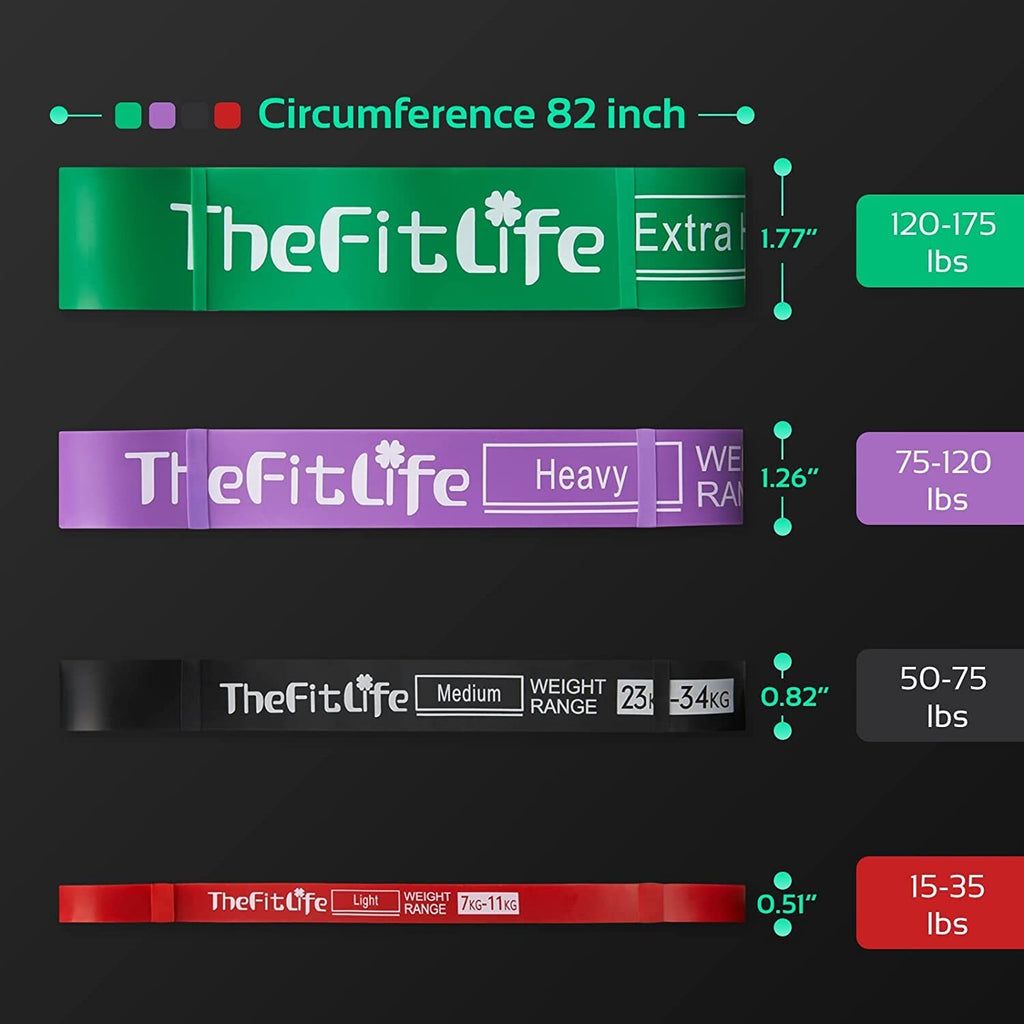 Thefitlife Resistance Pull up Bands - Pull-Up Assist Exercise Bands, Long Workou