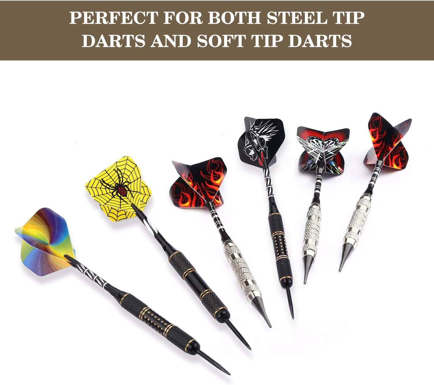 Standard Dart Flights - 30 Sets (90 Pieces) Durable PET and Laser Replacement Feather Tail Wings - Ideal Accessories for Dart Games