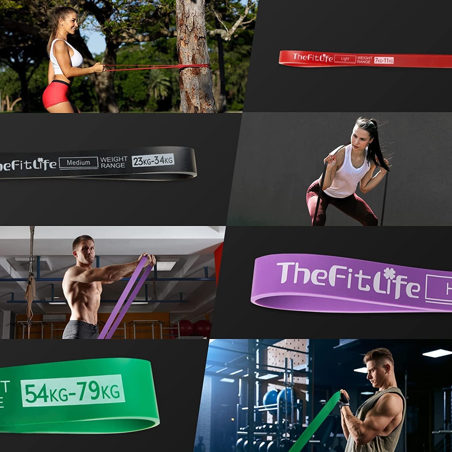 Thefitlife Resistance Pull up Bands - Pull-Up Assist Exercise Bands, Long Workou