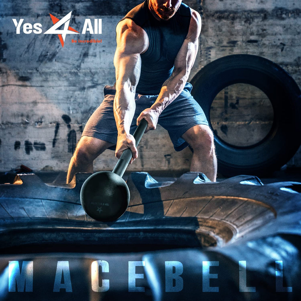 Steel Mace Bell for Strength Training, Shoulder, Grips & Forearms Workouts - Weight Available: 5, 7, 10, 15, 20, 25, 30 Lbs